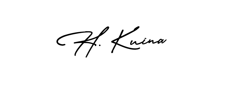 The best way (AmerikaSignatureDemo-Regular) to make a short signature is to pick only two or three words in your name. The name H. Kuina include a total of six letters. For converting this name. H. Kuina signature style 3 images and pictures png