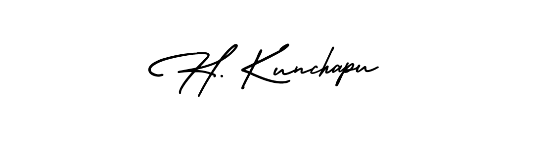 Also You can easily find your signature by using the search form. We will create H. Kunchapu name handwritten signature images for you free of cost using AmerikaSignatureDemo-Regular sign style. H. Kunchapu signature style 3 images and pictures png