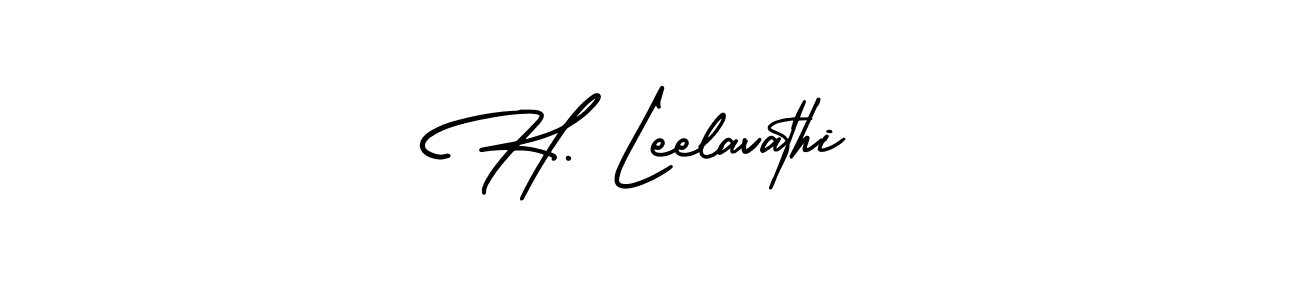 How to make H. Leelavathi name signature. Use AmerikaSignatureDemo-Regular style for creating short signs online. This is the latest handwritten sign. H. Leelavathi signature style 3 images and pictures png