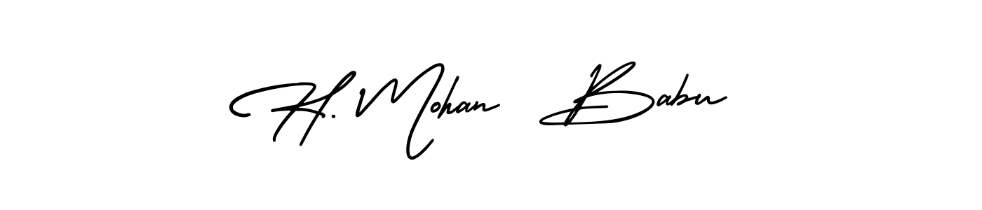 H. Mohan  Babu stylish signature style. Best Handwritten Sign (AmerikaSignatureDemo-Regular) for my name. Handwritten Signature Collection Ideas for my name H. Mohan  Babu. H. Mohan  Babu signature style 3 images and pictures png