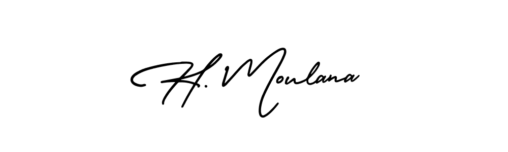 It looks lik you need a new signature style for name H. Moulana. Design unique handwritten (AmerikaSignatureDemo-Regular) signature with our free signature maker in just a few clicks. H. Moulana signature style 3 images and pictures png