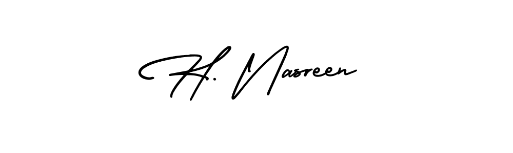 How to make H. Nasreen name signature. Use AmerikaSignatureDemo-Regular style for creating short signs online. This is the latest handwritten sign. H. Nasreen signature style 3 images and pictures png