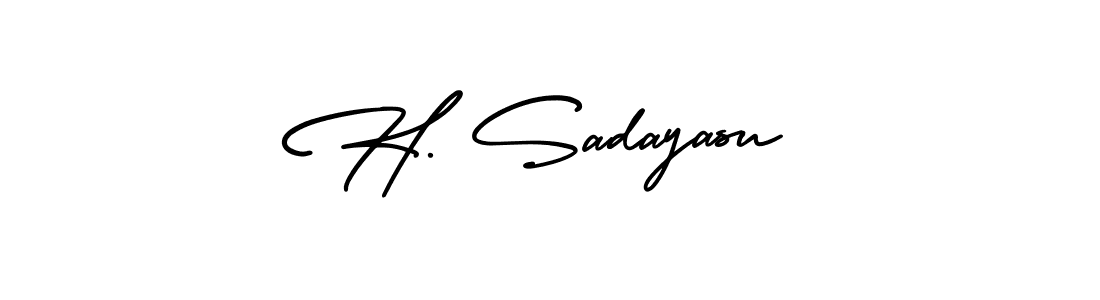 AmerikaSignatureDemo-Regular is a professional signature style that is perfect for those who want to add a touch of class to their signature. It is also a great choice for those who want to make their signature more unique. Get H. Sadayasu name to fancy signature for free. H. Sadayasu signature style 3 images and pictures png