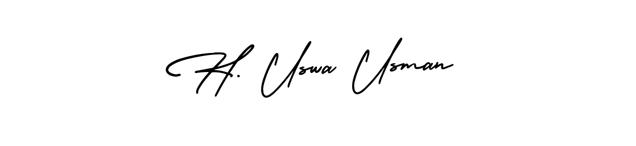 Create a beautiful signature design for name H. Uswa Usman. With this signature (AmerikaSignatureDemo-Regular) fonts, you can make a handwritten signature for free. H. Uswa Usman signature style 3 images and pictures png