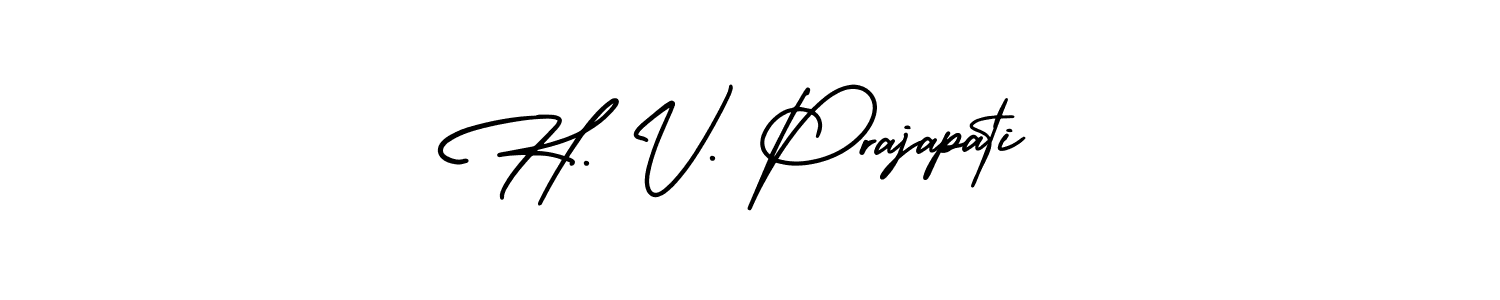 Create a beautiful signature design for name H. V. Prajapati. With this signature (AmerikaSignatureDemo-Regular) fonts, you can make a handwritten signature for free. H. V. Prajapati signature style 3 images and pictures png