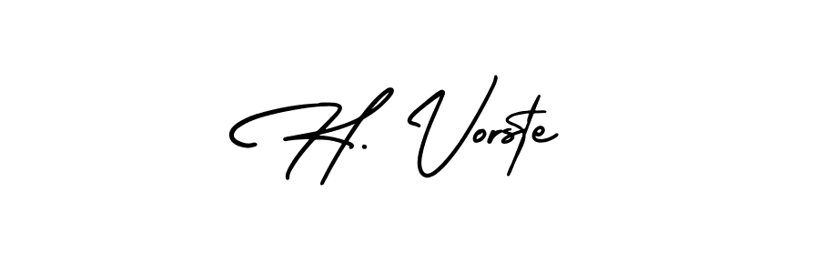 H. Vorste stylish signature style. Best Handwritten Sign (AmerikaSignatureDemo-Regular) for my name. Handwritten Signature Collection Ideas for my name H. Vorste. H. Vorste signature style 3 images and pictures png