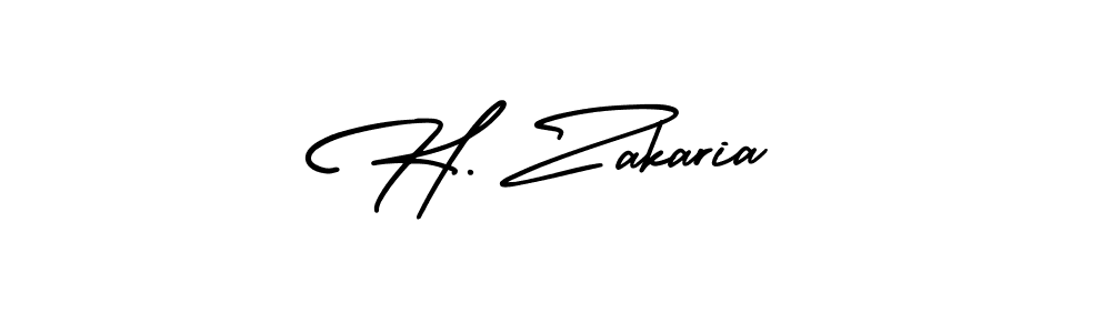 Create a beautiful signature design for name H. Zakaria. With this signature (AmerikaSignatureDemo-Regular) fonts, you can make a handwritten signature for free. H. Zakaria signature style 3 images and pictures png