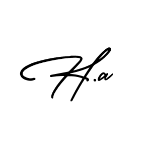 How to make H.a signature? AmerikaSignatureDemo-Regular is a professional autograph style. Create handwritten signature for H.a name. H.a signature style 3 images and pictures png