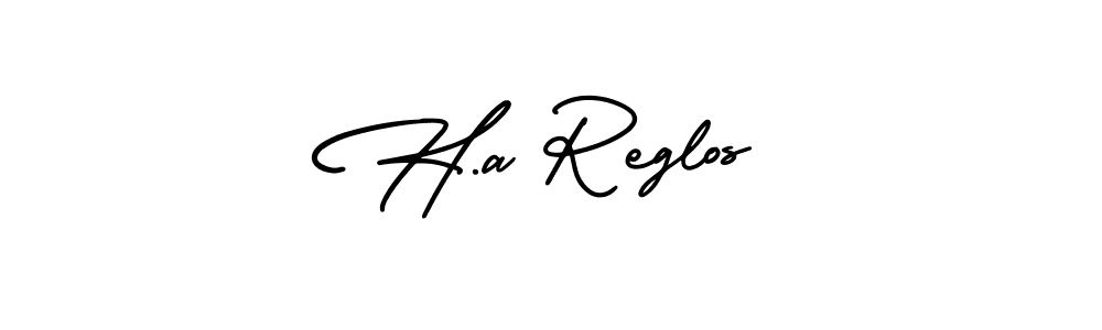 if you are searching for the best signature style for your name H.a Reglos. so please give up your signature search. here we have designed multiple signature styles  using AmerikaSignatureDemo-Regular. H.a Reglos signature style 3 images and pictures png