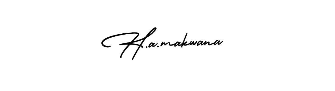 How to make H.a.makwana name signature. Use AmerikaSignatureDemo-Regular style for creating short signs online. This is the latest handwritten sign. H.a.makwana signature style 3 images and pictures png