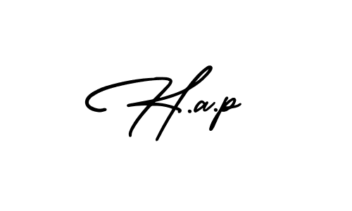 Create a beautiful signature design for name H.a.p. With this signature (AmerikaSignatureDemo-Regular) fonts, you can make a handwritten signature for free. H.a.p signature style 3 images and pictures png