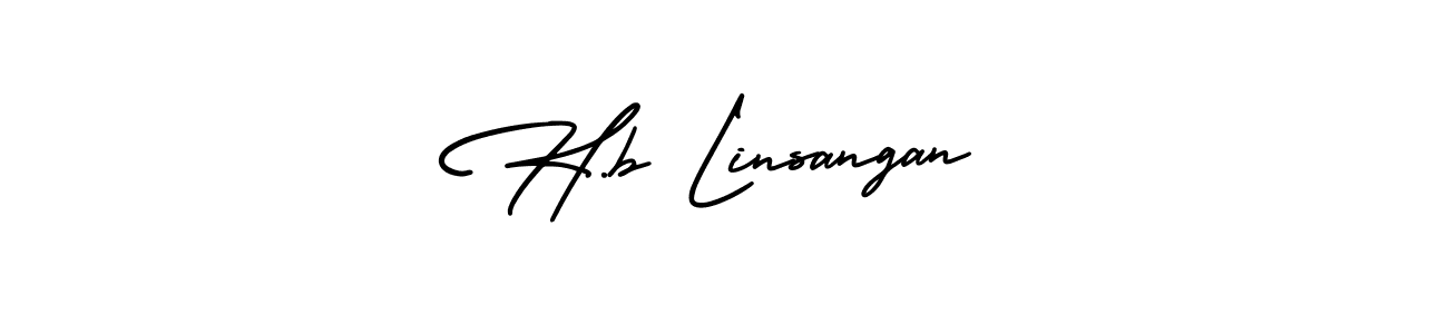 How to make H.b Linsangan signature? AmerikaSignatureDemo-Regular is a professional autograph style. Create handwritten signature for H.b Linsangan name. H.b Linsangan signature style 3 images and pictures png