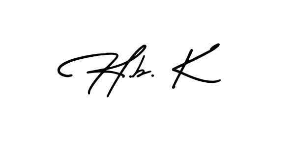 The best way (AmerikaSignatureDemo-Regular) to make a short signature is to pick only two or three words in your name. The name H.b. K include a total of six letters. For converting this name. H.b. K signature style 3 images and pictures png