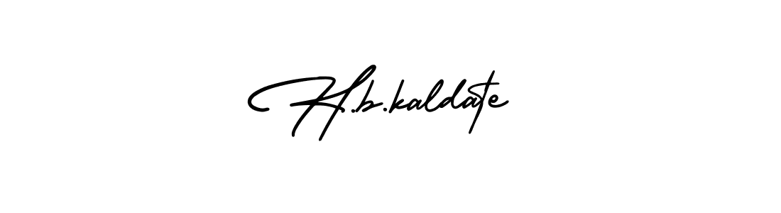 Create a beautiful signature design for name H.b.kaldate. With this signature (AmerikaSignatureDemo-Regular) fonts, you can make a handwritten signature for free. H.b.kaldate signature style 3 images and pictures png