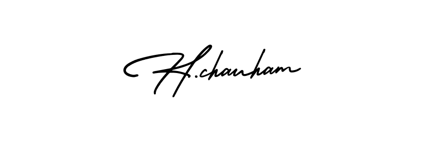 Create a beautiful signature design for name H.chauham. With this signature (AmerikaSignatureDemo-Regular) fonts, you can make a handwritten signature for free. H.chauham signature style 3 images and pictures png