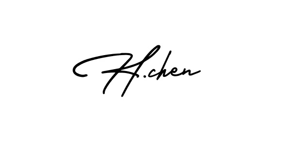 Similarly AmerikaSignatureDemo-Regular is the best handwritten signature design. Signature creator online .You can use it as an online autograph creator for name H.chen. H.chen signature style 3 images and pictures png