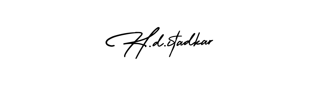 AmerikaSignatureDemo-Regular is a professional signature style that is perfect for those who want to add a touch of class to their signature. It is also a great choice for those who want to make their signature more unique. Get H.d.itadkar name to fancy signature for free. H.d.itadkar signature style 3 images and pictures png