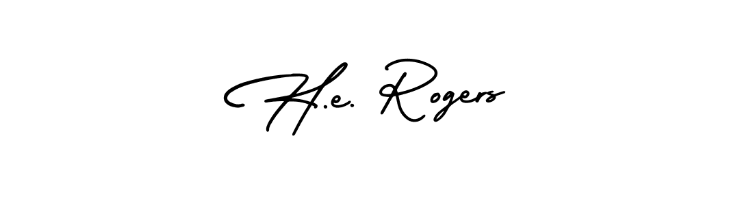 Use a signature maker to create a handwritten signature online. With this signature software, you can design (AmerikaSignatureDemo-Regular) your own signature for name H.e. Rogers. H.e. Rogers signature style 3 images and pictures png
