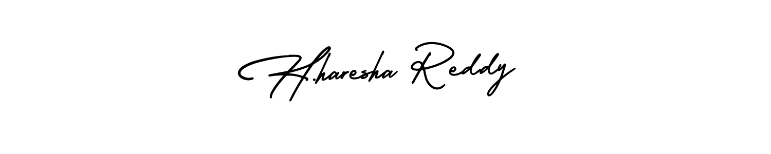 Use a signature maker to create a handwritten signature online. With this signature software, you can design (AmerikaSignatureDemo-Regular) your own signature for name H.haresha Reddy. H.haresha Reddy signature style 3 images and pictures png