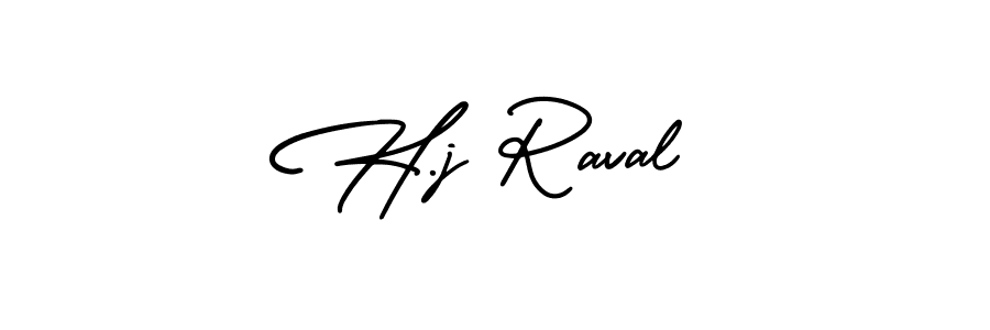 It looks lik you need a new signature style for name H.j Raval. Design unique handwritten (AmerikaSignatureDemo-Regular) signature with our free signature maker in just a few clicks. H.j Raval signature style 3 images and pictures png