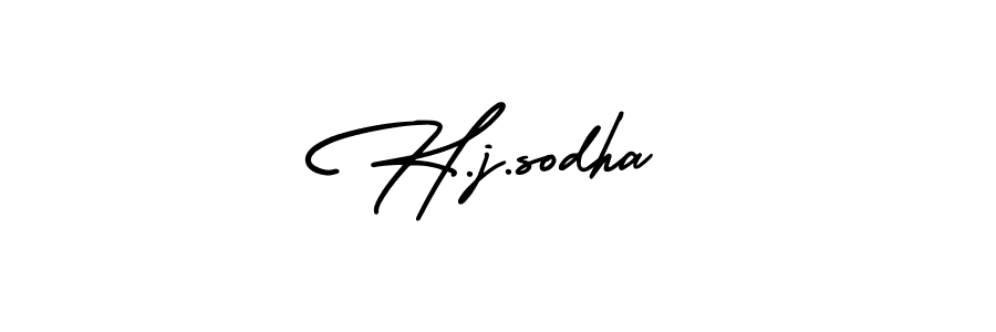 H.j.sodha stylish signature style. Best Handwritten Sign (AmerikaSignatureDemo-Regular) for my name. Handwritten Signature Collection Ideas for my name H.j.sodha. H.j.sodha signature style 3 images and pictures png