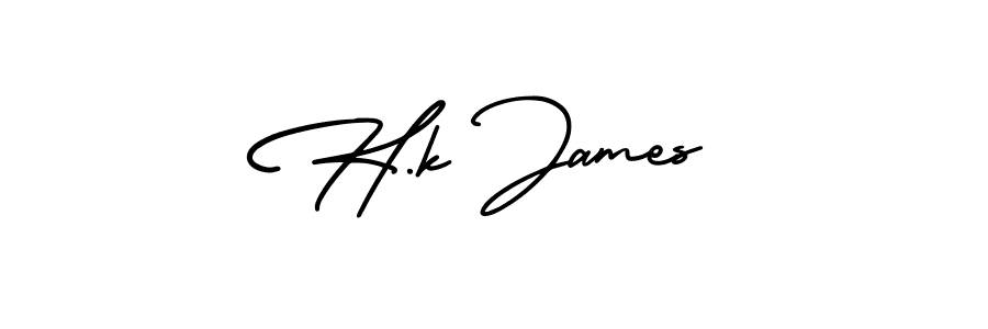 H.k James stylish signature style. Best Handwritten Sign (AmerikaSignatureDemo-Regular) for my name. Handwritten Signature Collection Ideas for my name H.k James. H.k James signature style 3 images and pictures png