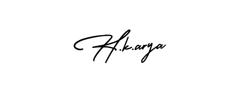 Design your own signature with our free online signature maker. With this signature software, you can create a handwritten (AmerikaSignatureDemo-Regular) signature for name H.k.arya. H.k.arya signature style 3 images and pictures png