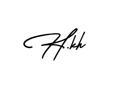 H.kh stylish signature style. Best Handwritten Sign (AmerikaSignatureDemo-Regular) for my name. Handwritten Signature Collection Ideas for my name H.kh. H.kh signature style 3 images and pictures png