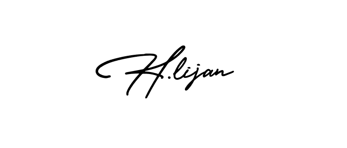 How to Draw H.lijan signature style? AmerikaSignatureDemo-Regular is a latest design signature styles for name H.lijan. H.lijan signature style 3 images and pictures png