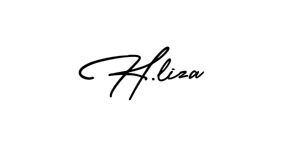 AmerikaSignatureDemo-Regular is a professional signature style that is perfect for those who want to add a touch of class to their signature. It is also a great choice for those who want to make their signature more unique. Get H.liza name to fancy signature for free. H.liza signature style 3 images and pictures png