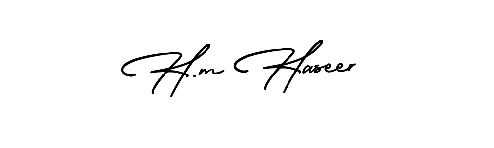 Also You can easily find your signature by using the search form. We will create H.m Haseer name handwritten signature images for you free of cost using AmerikaSignatureDemo-Regular sign style. H.m Haseer signature style 3 images and pictures png