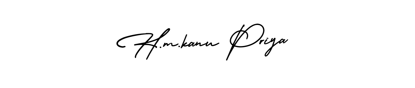 How to make H.m.kanu Priya name signature. Use AmerikaSignatureDemo-Regular style for creating short signs online. This is the latest handwritten sign. H.m.kanu Priya signature style 3 images and pictures png