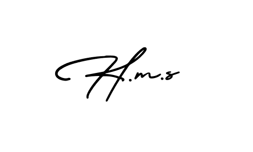 AmerikaSignatureDemo-Regular is a professional signature style that is perfect for those who want to add a touch of class to their signature. It is also a great choice for those who want to make their signature more unique. Get H.m.s name to fancy signature for free. H.m.s signature style 3 images and pictures png