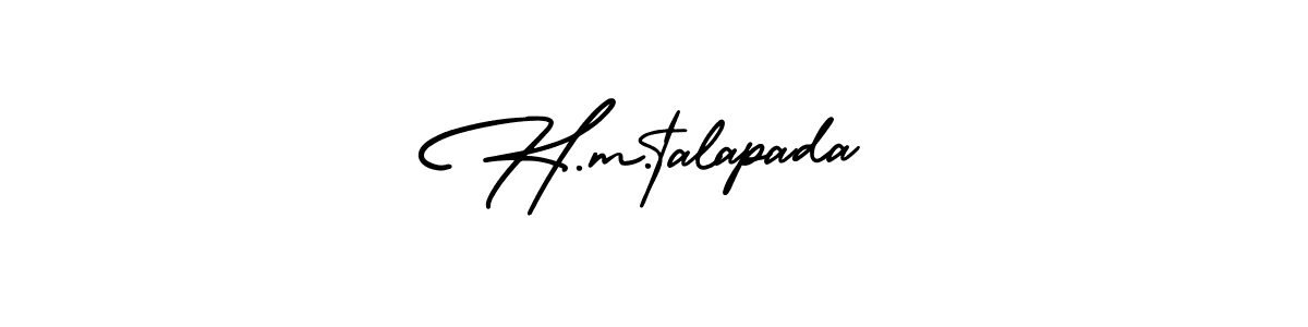 AmerikaSignatureDemo-Regular is a professional signature style that is perfect for those who want to add a touch of class to their signature. It is also a great choice for those who want to make their signature more unique. Get H.m.talapada name to fancy signature for free. H.m.talapada signature style 3 images and pictures png