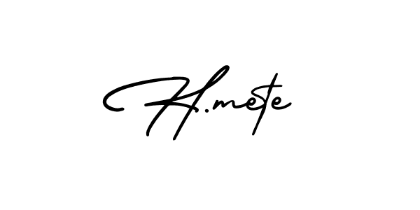 Create a beautiful signature design for name H.mete. With this signature (AmerikaSignatureDemo-Regular) fonts, you can make a handwritten signature for free. H.mete signature style 3 images and pictures png