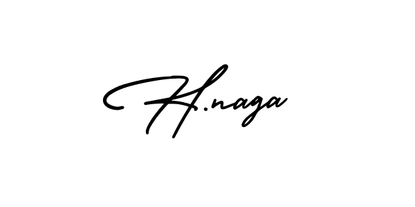 Make a beautiful signature design for name H.naga. With this signature (AmerikaSignatureDemo-Regular) style, you can create a handwritten signature for free. H.naga signature style 3 images and pictures png