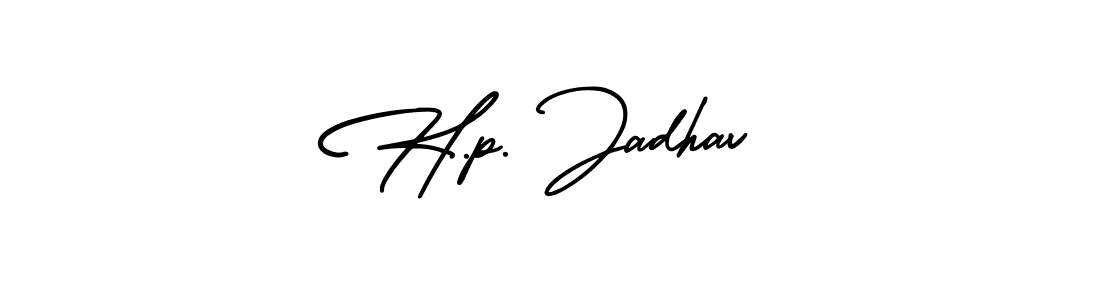 Also You can easily find your signature by using the search form. We will create H.p. Jadhav name handwritten signature images for you free of cost using AmerikaSignatureDemo-Regular sign style. H.p. Jadhav signature style 3 images and pictures png