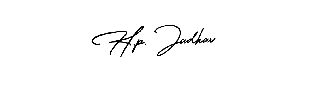 How to make H.p. Jadhav signature? AmerikaSignatureDemo-Regular is a professional autograph style. Create handwritten signature for H.p. Jadhav name. H.p. Jadhav signature style 3 images and pictures png