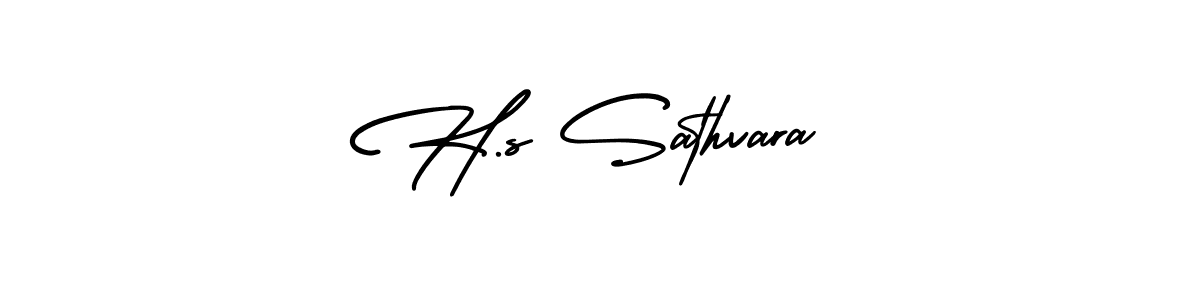 Design your own signature with our free online signature maker. With this signature software, you can create a handwritten (AmerikaSignatureDemo-Regular) signature for name H.s Sathvara. H.s Sathvara signature style 3 images and pictures png