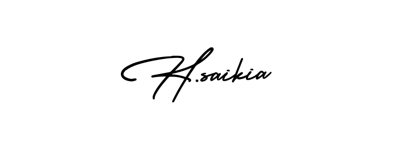 AmerikaSignatureDemo-Regular is a professional signature style that is perfect for those who want to add a touch of class to their signature. It is also a great choice for those who want to make their signature more unique. Get H.saikia name to fancy signature for free. H.saikia signature style 3 images and pictures png