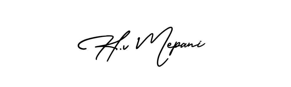 Check out images of Autograph of H.v Mepani name. Actor H.v Mepani Signature Style. AmerikaSignatureDemo-Regular is a professional sign style online. H.v Mepani signature style 3 images and pictures png