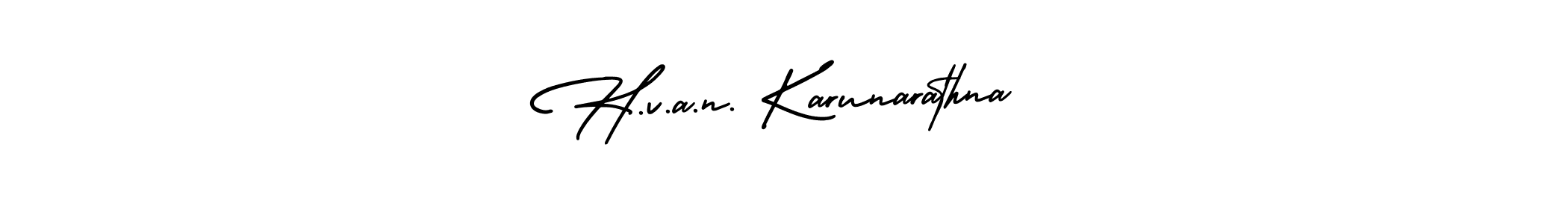 Design your own signature with our free online signature maker. With this signature software, you can create a handwritten (AmerikaSignatureDemo-Regular) signature for name H.v.a.n. Karunarathna. H.v.a.n. Karunarathna signature style 3 images and pictures png