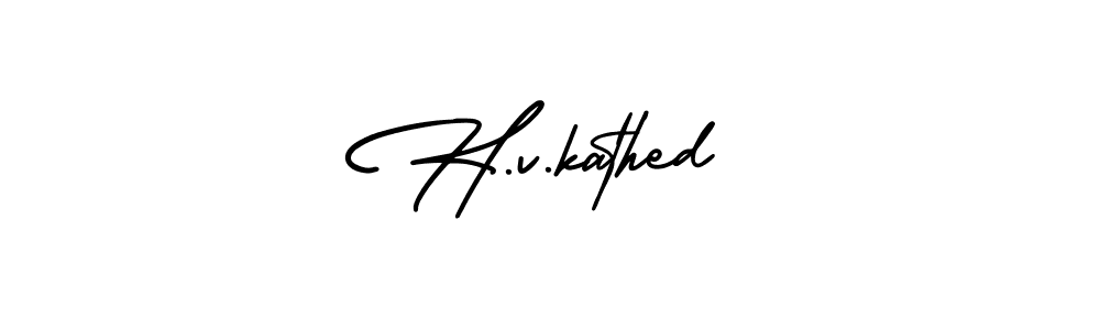 Similarly AmerikaSignatureDemo-Regular is the best handwritten signature design. Signature creator online .You can use it as an online autograph creator for name H.v.kathed. H.v.kathed signature style 3 images and pictures png