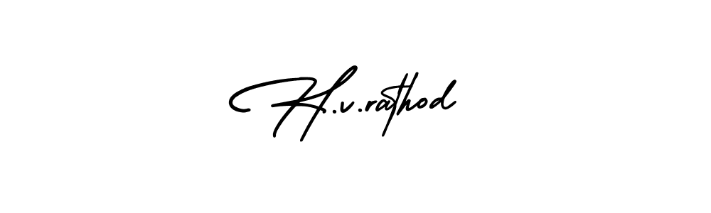 Create a beautiful signature design for name H.v.rathod. With this signature (AmerikaSignatureDemo-Regular) fonts, you can make a handwritten signature for free. H.v.rathod signature style 3 images and pictures png