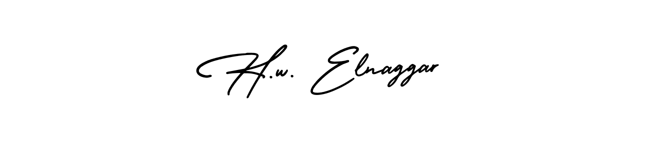 AmerikaSignatureDemo-Regular is a professional signature style that is perfect for those who want to add a touch of class to their signature. It is also a great choice for those who want to make their signature more unique. Get H.w. Elnaggar name to fancy signature for free. H.w. Elnaggar signature style 3 images and pictures png