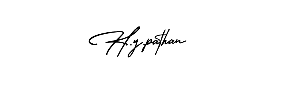 Make a beautiful signature design for name H.y.pathan. With this signature (AmerikaSignatureDemo-Regular) style, you can create a handwritten signature for free. H.y.pathan signature style 3 images and pictures png