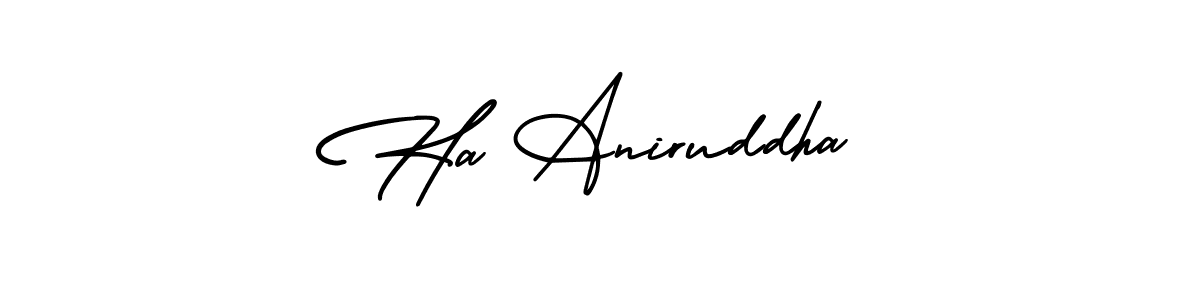 if you are searching for the best signature style for your name Ha Aniruddha. so please give up your signature search. here we have designed multiple signature styles  using AmerikaSignatureDemo-Regular. Ha Aniruddha signature style 3 images and pictures png