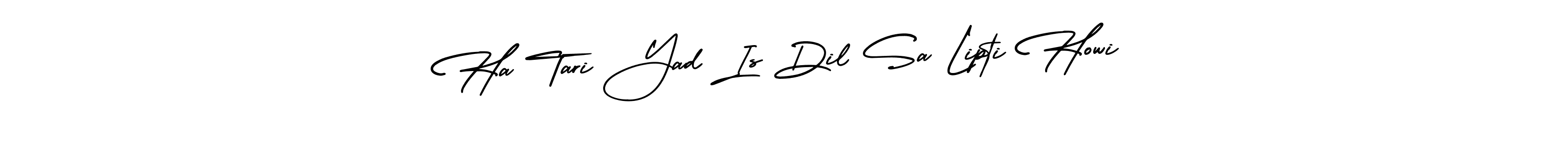 It looks lik you need a new signature style for name Ha Tari Yad Is Dil Sa Lipti Howi. Design unique handwritten (AmerikaSignatureDemo-Regular) signature with our free signature maker in just a few clicks. Ha Tari Yad Is Dil Sa Lipti Howi signature style 3 images and pictures png