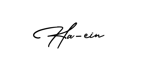 Ha-ein stylish signature style. Best Handwritten Sign (AmerikaSignatureDemo-Regular) for my name. Handwritten Signature Collection Ideas for my name Ha-ein. Ha-ein signature style 3 images and pictures png