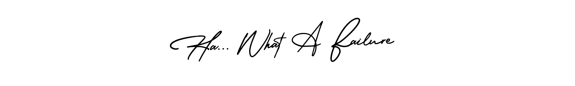 How to make Ha... What A Failure name signature. Use AmerikaSignatureDemo-Regular style for creating short signs online. This is the latest handwritten sign. Ha... What A Failure signature style 3 images and pictures png